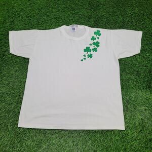 Vintage 80s Clover Leaf Shirt XL 24x28 White USA